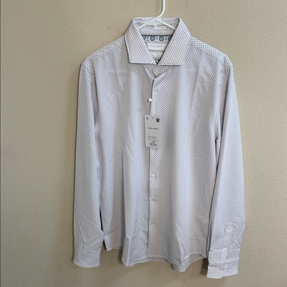 Size L Men’s Polka Dot Button Down Shirt by Denim & Flower - Picture 1 of 4